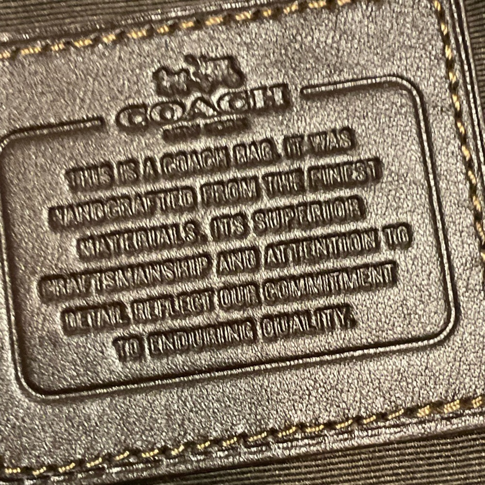 Coach Brown & Tan Signature Logo Shoulder Purse with extending strap   - Picture 4 of 12